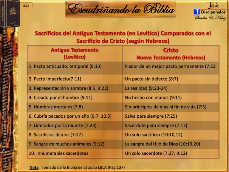 301 Sacrificios Del At En Levítico Vs Sacrificio De Cristo En Hebreos